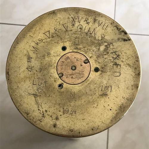 Large WW2 Naval Gun Brass Shell Casing