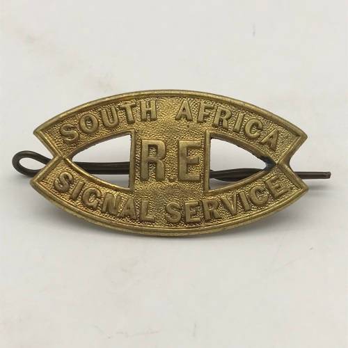 South Africa - Rare `S.A. Signal Service` (R/Engineers) Shoulder Title (1916 - 1918)