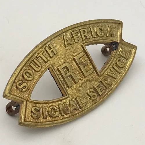 South Africa - Rare `S.A. Signal Service` (R/Engineers) Shoulder Title (1916 - 1918)