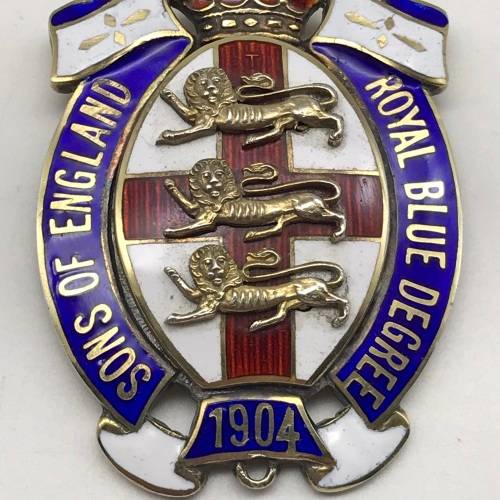 Silver & Enamel `Sons of England` Royal Blue Degree Medal (1904)