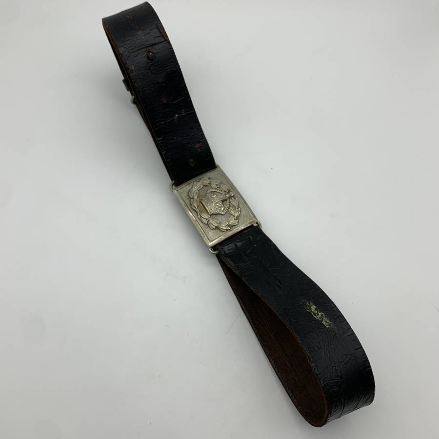WW1/2 - British Army Officers Leather Belt with Buckle
