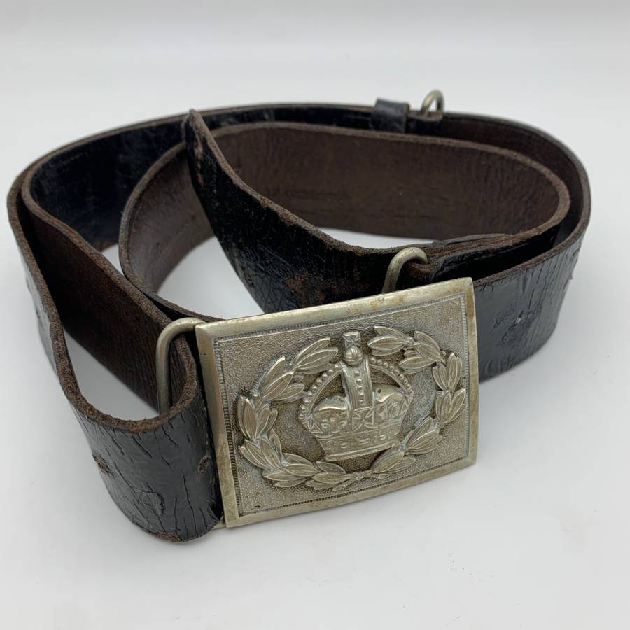WW1/2 - British Army Officers Leather Belt with Buckle