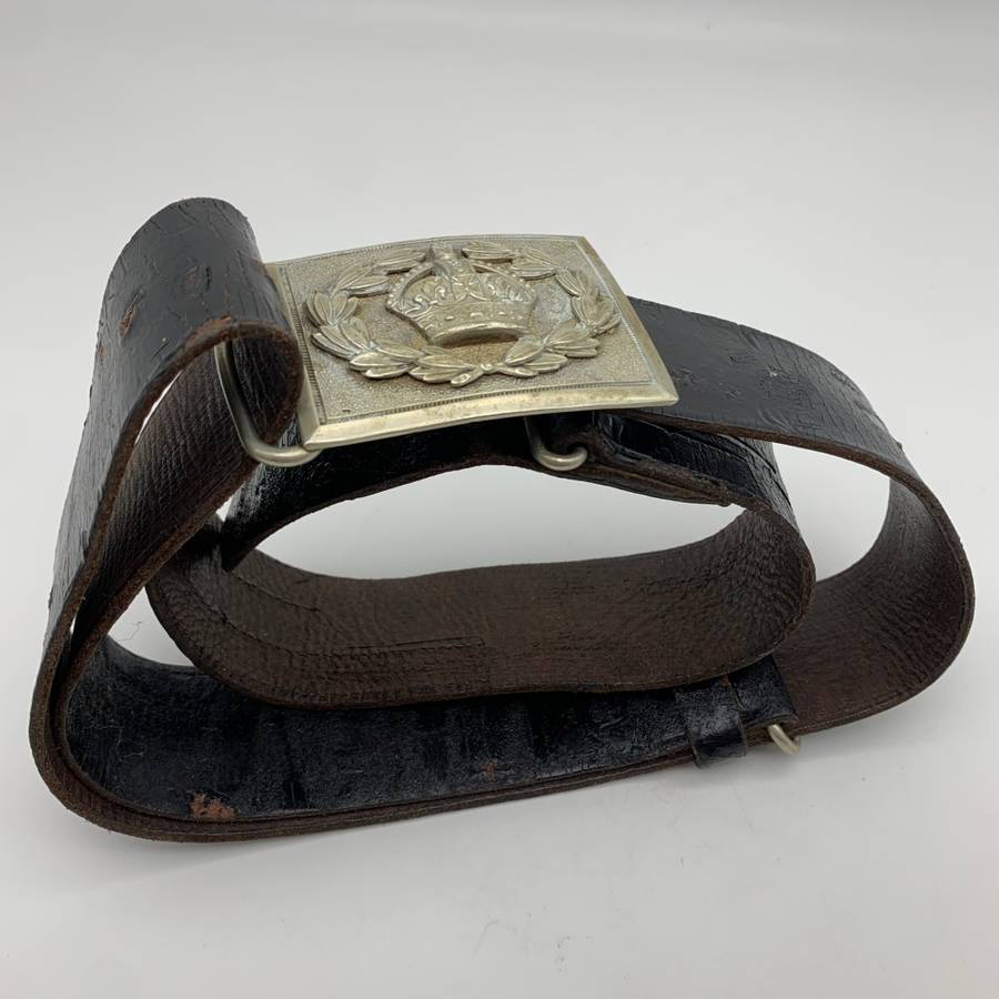 WW1/2 - British Army Officers Leather Belt with Buckle