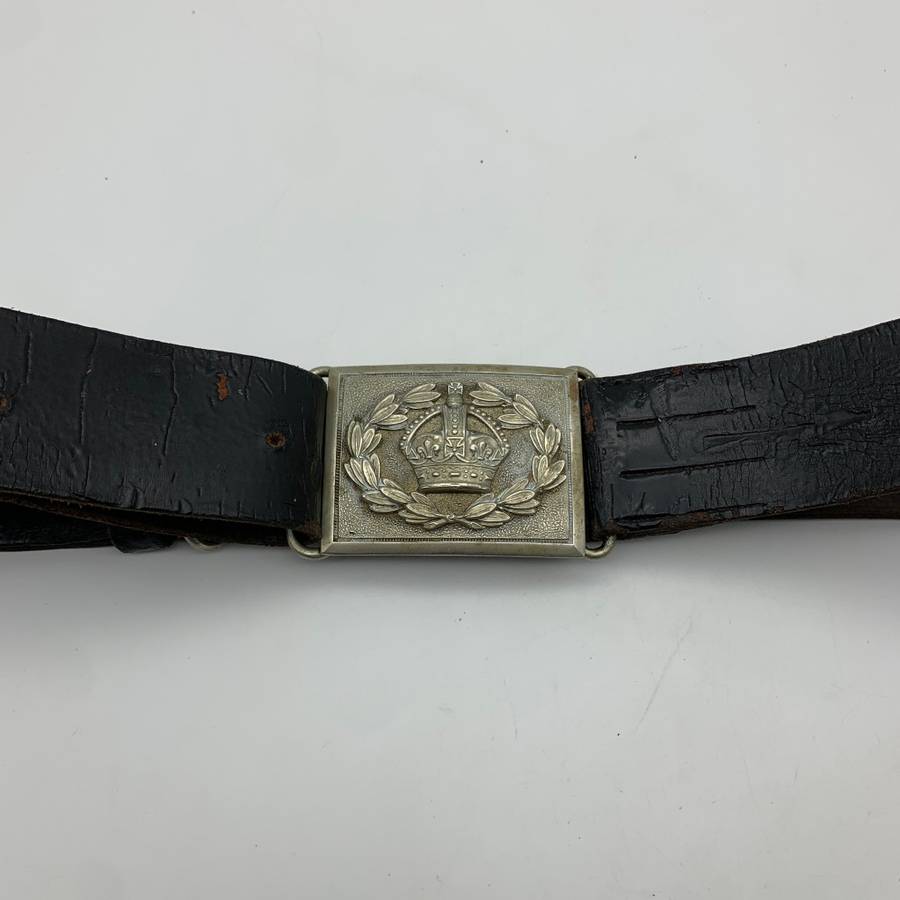 WW1/2 - British Army Officers Leather Belt with Buckle