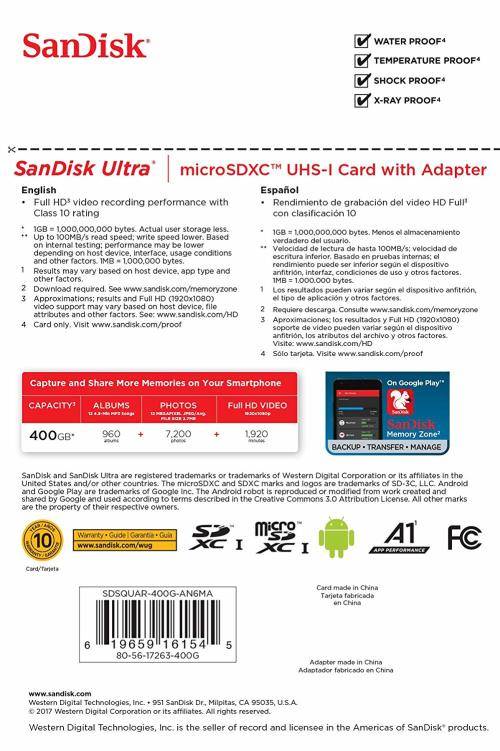 [In Stock] SanDisk Ultra 400GB microSDXC UHS-I card with Adapter