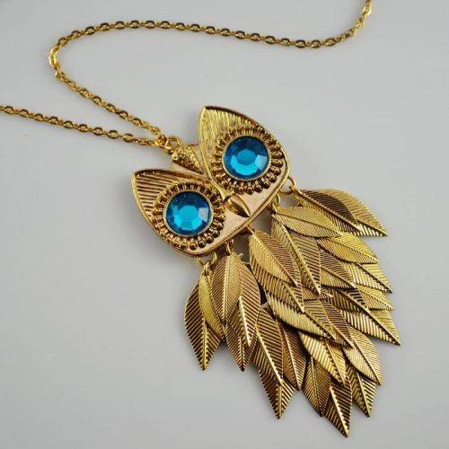 HOT SELLING GOLD LEAF OWL NECKLACE