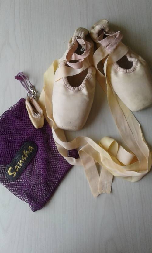 SANSHA LEGENDE POINT BALLET SHOES and MESH BAG