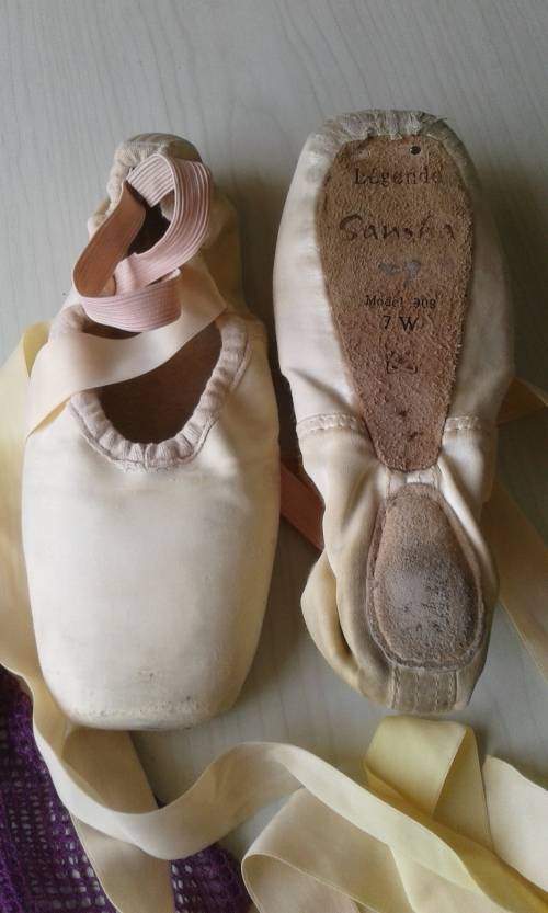 SANSHA LEGENDE POINT BALLET SHOES and MESH BAG