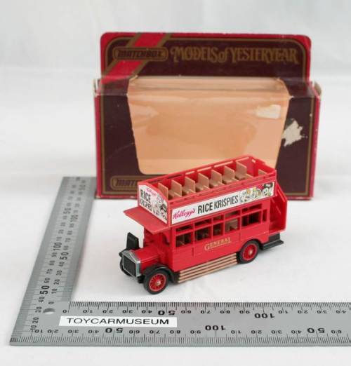 MATCHBOX Models of Yesteryear Y23-1 1922 AEC Omnibus Rice Krispies  Variation 1