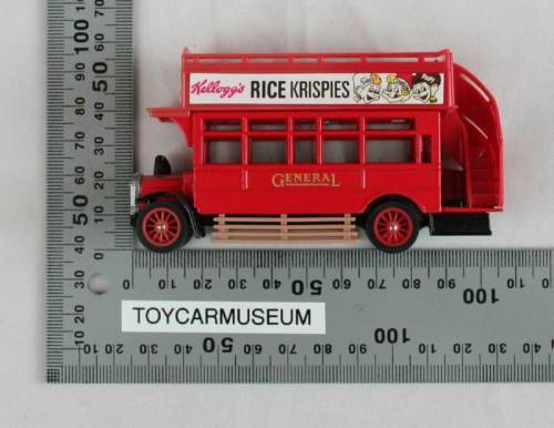 MATCHBOX Models of Yesteryear Y23-1 1922 AEC Omnibus Rice Krispies  Variation 1