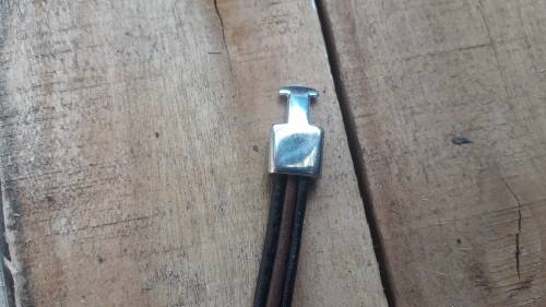 LEATHER AND SILVER TONE METAL BRACELET ''FREE COURIER''