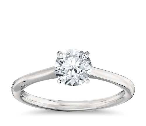 Certified Solitaire 0.70 Cts SI1 Clarity Round Natural White Gold Diamond Ring at Wholesale Price