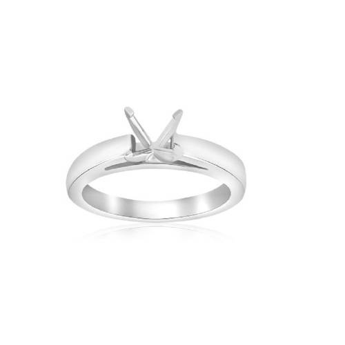 Certified Semi-Mount SI1 Clarity Solitaire 18kt White Gold Ring at World Wide Free Shipping
