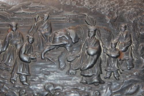 Stunning Antique Oriental Antimony Jewellery box