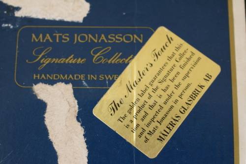 Original Matts Jonason Swedish Bear Cub art glass Signed and in original box with certificate