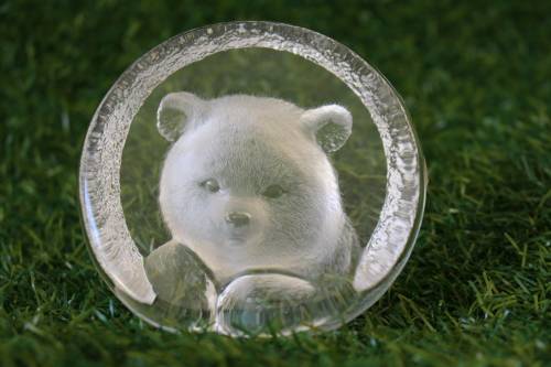 Original Matts Jonason Swedish Bear Cub art glass Signed and in original box with certificate