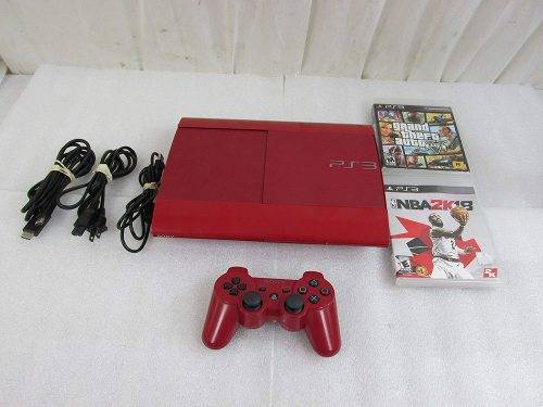 Playstation 3 Slim Red| 12GB Storage| 1 Controller| Free 2015 Game