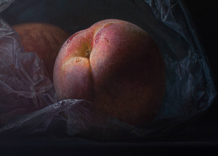 Peaches in plastic (cool palette) by Gerbrand van Heerden