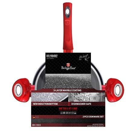 Berlinger Haus Metallic Line 3-Piece Marble Coating Cookware Set ( Launched in Europe 2016 )