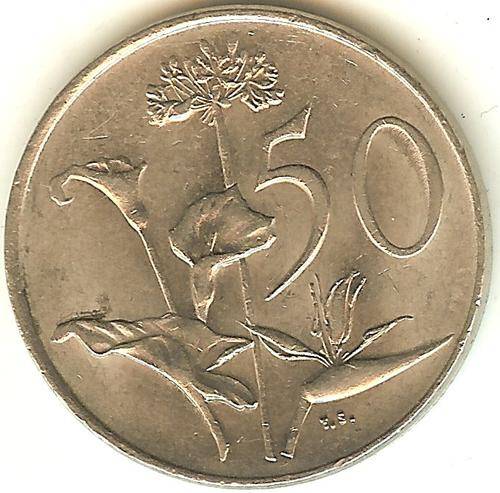 1988 50c Cent - South Africa - Nickel ** As per Scan **
