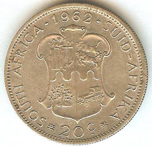 1962 SILVER 20 CENT - VAN RIEBEECK