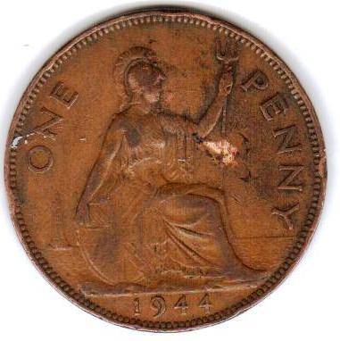 1944 ONE PENNY - UNITED KINGDOM