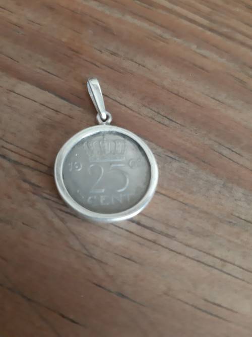 This is something!  A Koninging Der Nederlandf Coin pendant of 1963!  In sterling silver!!!