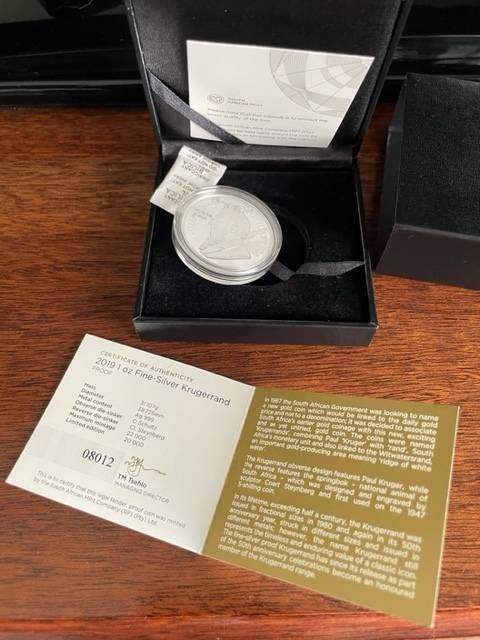 2019 proof silver one ounce krugerrand
