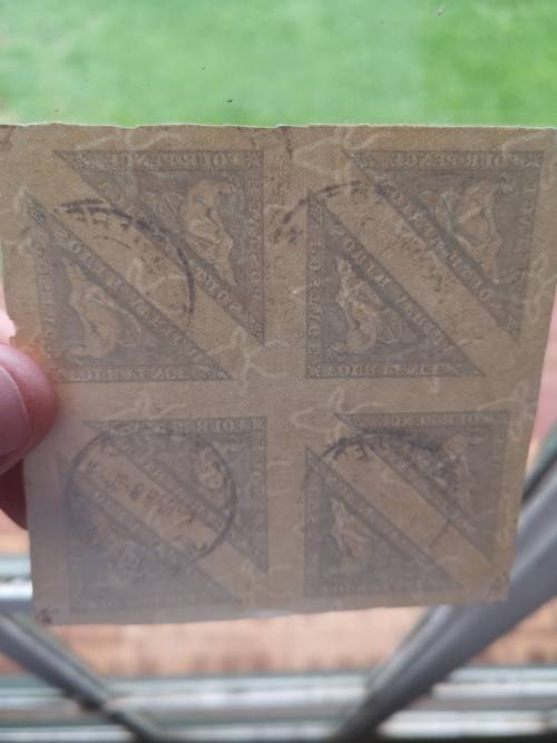 RARE 8 on one sheet SOUTH AFRICAN 1926 FOUR PENCE TRIANGULAR STAMPS
