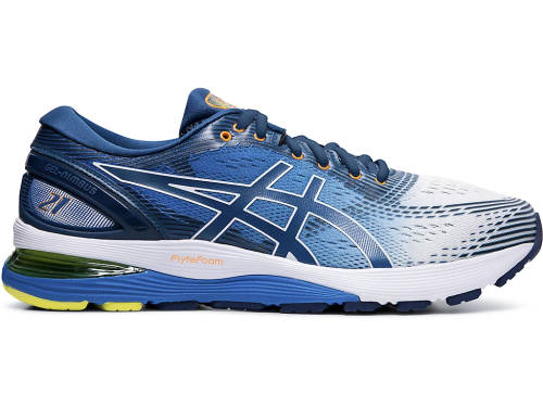 Asics Gel Nimbus 21 mens UK 9 / US 10 / EUR 44 (white/lake drive)
