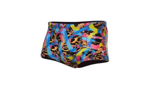TYR Men`s Swimming Trunks Retro - Enso Orange/Multi - Size 36