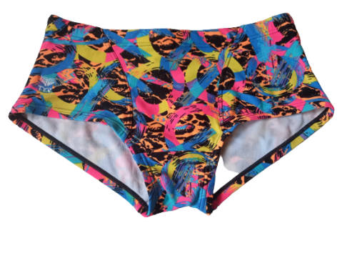 TYR Men`s Swimming Trunks Retro - Enso Orange/Multi - Size 36