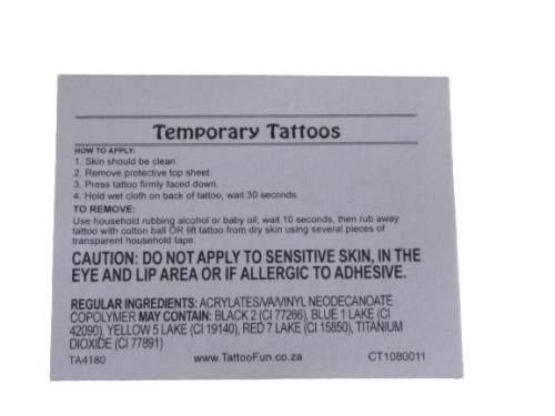 Springboks Temporary Tattoo (set of 10)