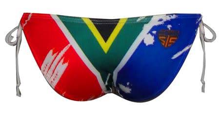 SA Flag Bikini Bottom Ties - size 26 or 3X-Small