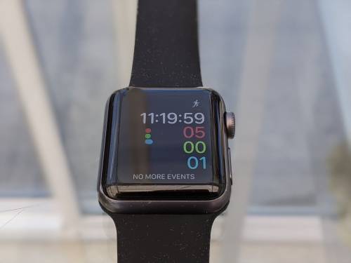 Apple Watch 38mm GPS Space Grey Aluminium Case with Black Sport Band - Series 3