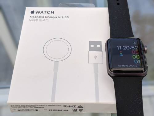 Apple Watch 38mm GPS Space Grey Aluminium Case with Black Sport Band - Series 3