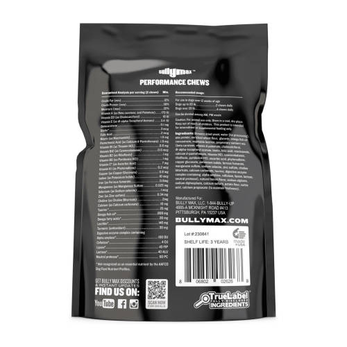 Bully Max Performance Chews  Muscle Building Chews for Dogs  60 Chews