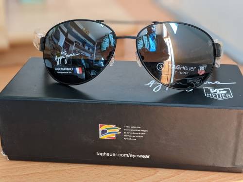 Tag Heuer Men`s Polarized 66 0253 111 621603 Polarized Oval Sunglasses, Black, 62 mm
