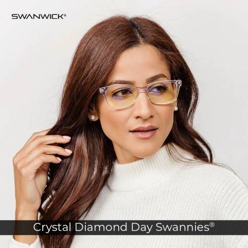 Swanwick - Crystal Day Swannies - Clear Blue blocking glasses reduces eye strain