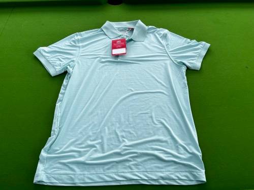 Swagg - Mens 4 way stretch golf polo - light blue - Medium