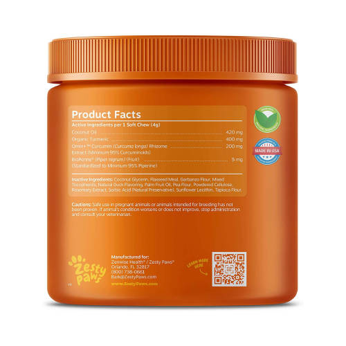 Zesty paws - Turmeric bites for immune, cognitive, digestive and joint health
