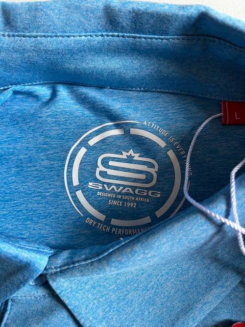 Swagg - Mens golf polo - blue - Large - Dry Tech