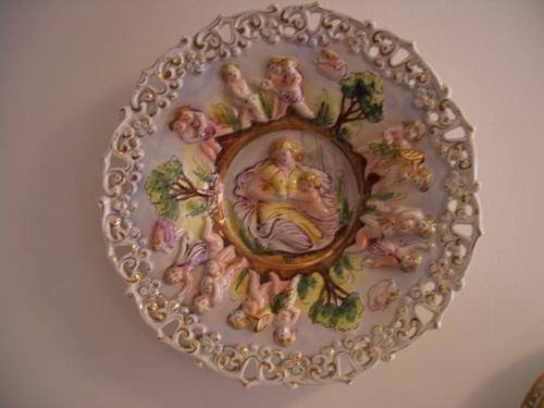 Large Capodimonte Plate - Ceramic Lace Edged