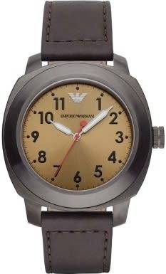 EMPORIO ARMANI Men's Sportivo Brown Leather Quartz Watch