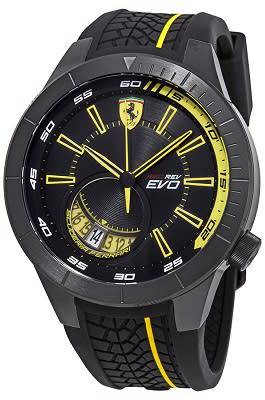FERRARI Scuderia RedRev Evo Black Dial Men's Watch - BRAND NEW