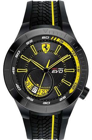 FERRARI Scuderia RedRev Evo Black Dial Men's Watch - BRAND NEW