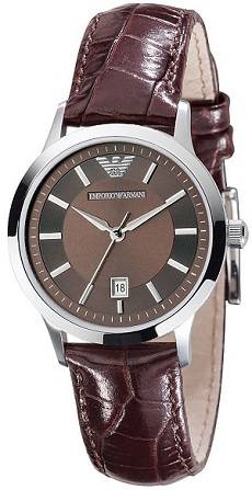 ##  Brand New ## - Ladies Emporio Armani Brown Leather Watch - Petite and Stylish