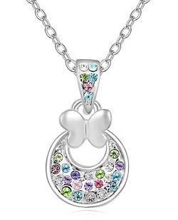4 COLORS - 18K GOLD PLATED BUTTERFLY NECKLACE PENDANT MADE WITH SWAROVSKI ELEMENTS
