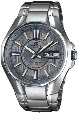 ## NEW ARRIVAL ## CASIO Edifice Men's Grey Stainless Steel Quartz Watch - SPORTY !!