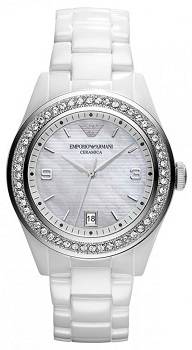## LAST ONE !! ## Emporio Armani Woman's White Ceramica Watch - ELEGANT !!